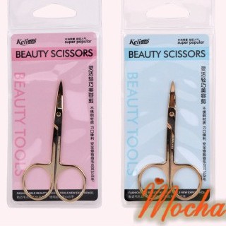 Kéo cong KELI BEAUTY SCISSORS cắt tỉa lông mày, lông mi màu Vàng