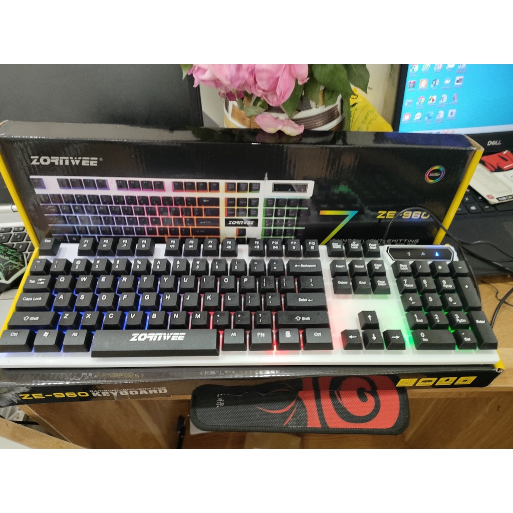 Bàn phím giả cơ gaming có dây với đèn Led màu chuyên dùng cho máy tính PC và Laptop