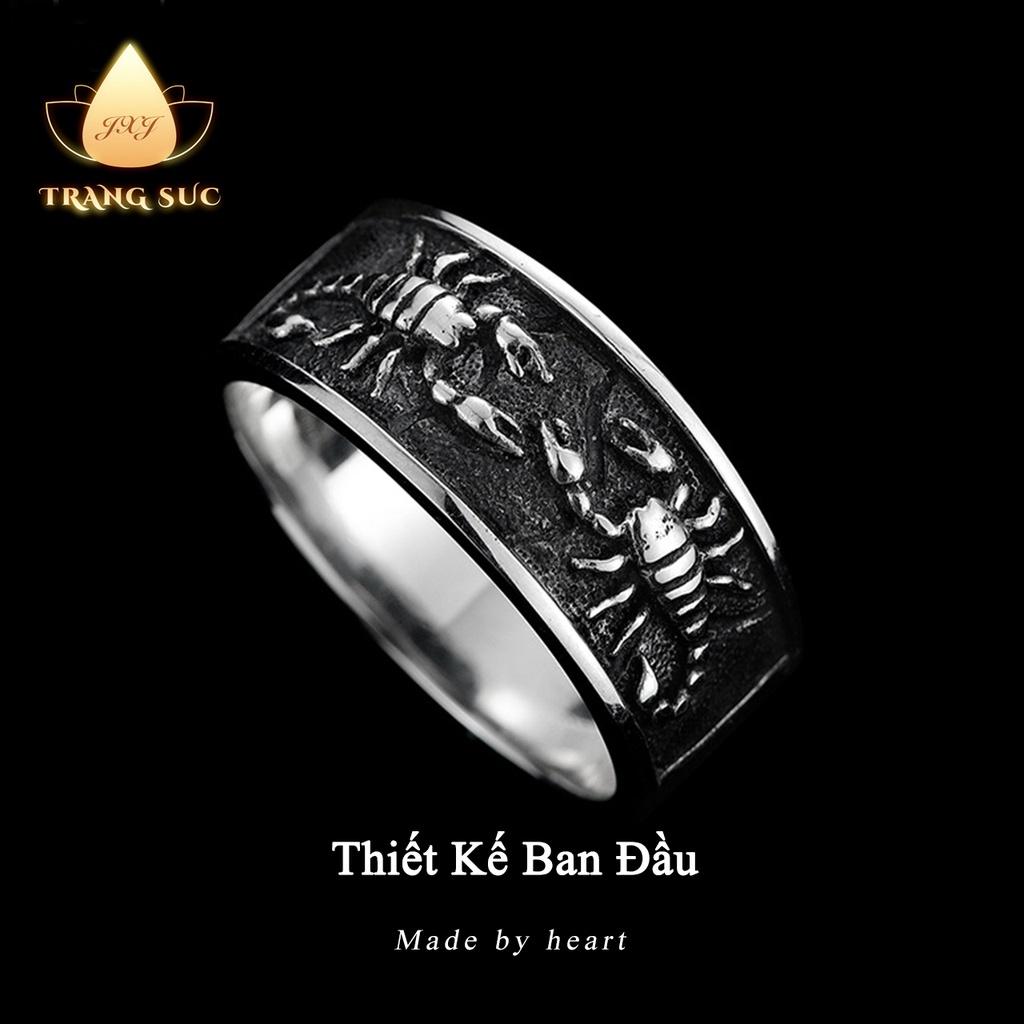 🔥🔥Nhẫn Hình bọ cạp Nam nữ Âu Mỹ Phong cách HIPHOP Lớn Làm như cũ Bạc Thái Phong cách Cổ điển Vòng đuôi NH-203