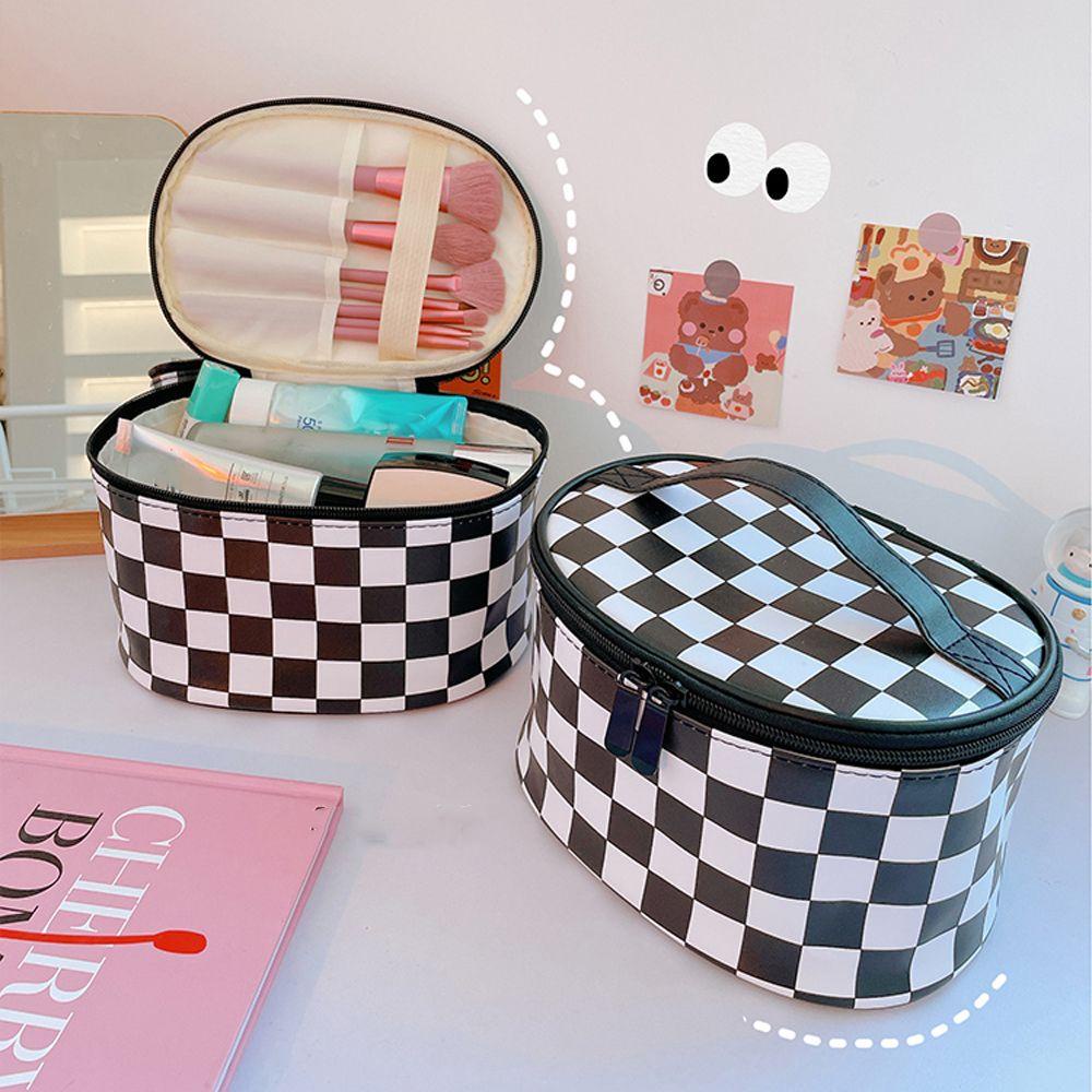 AROMA Túi Đựng Mỹ Phẩm Da PU Chống Thấm Nước Có Khóa Kéo Đa Năng Tiện Dụng
