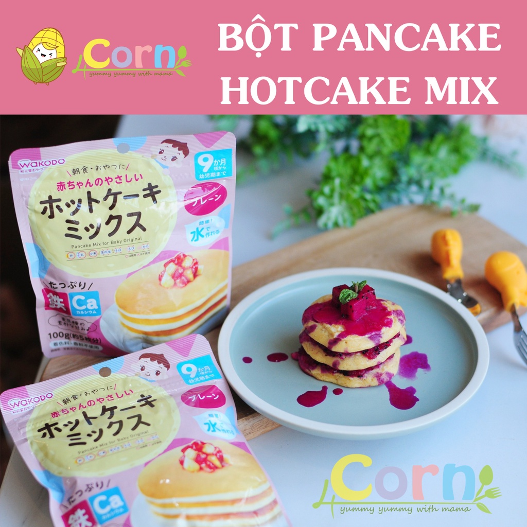 Bột làm bánh pancake/hotcake trộn sẵn Wakodo - Topvalu - Morinaga- Cho bé 9m+