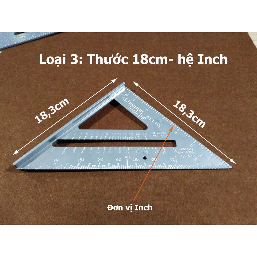 Thước ke góc vuông, góc 45 độ bằng nhôm. Gia công CNC độ chính xác cao