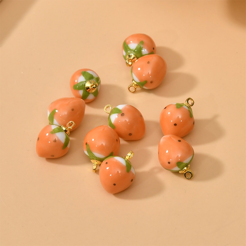 Mặt Vòng cổ / Vòng Đeo Tay / Khuyên Tai Hình Trái Dâu Bằng Gốm Sứ diy 2023