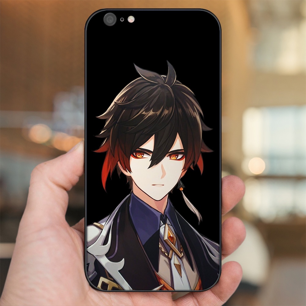 Ốp lưng iPhone 6 Plus, 6s Plus dẻo đen cạnh vuông in hình Zhongli Genshin Impact