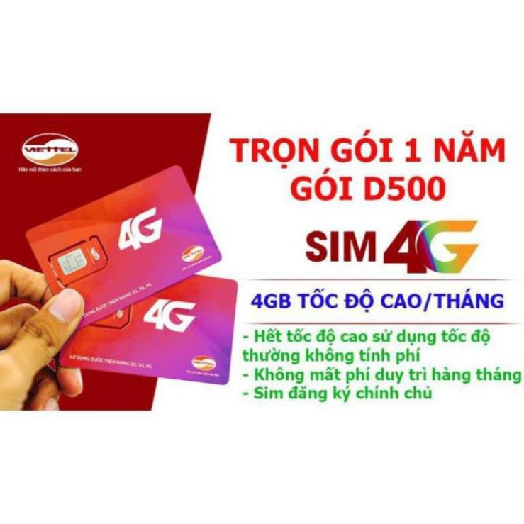 MMO01   shopcaugiay Sim Dcom 4G Viettel D500 Trọn Gói 1 Năm Dùng Mạng Miễn Phí MMO01