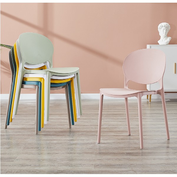 Ghế Phòng Ăn Nhựa Đúc PP Nguyên Chiếc, Ghế Bàn Trà Ban Công Quán Coffee Phòng Chờ Tiệm Nail Đa Năng Bền Bỉ BGN002