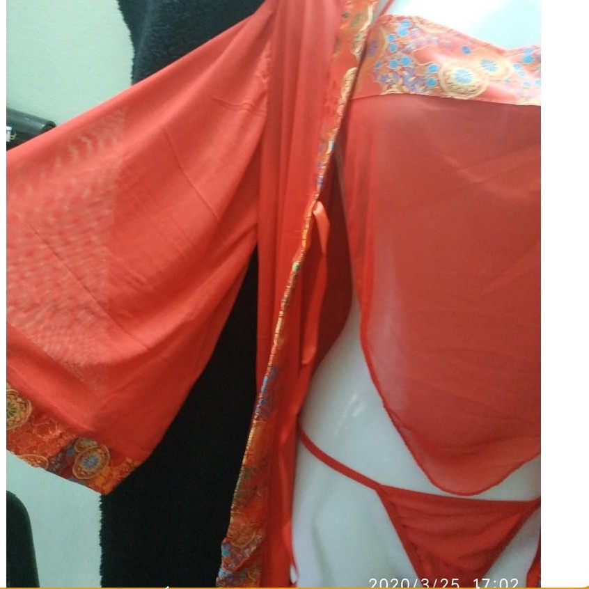 Bộ Đồ Ngủ Cosplay Sexy Gồm: Áo choàng + yếm cổ trang - set bộ cosplay cổ trang, tân nương (ảnh thật shop chụp nha) | BigBuy360 - bigbuy360.vn