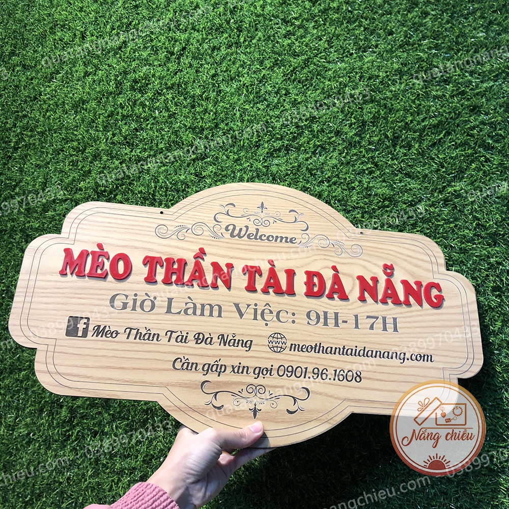 Bảng hiệu gỗ treo shop size lớn - Bảng trang trí shop bán hàng - Kích thước 35x55cm