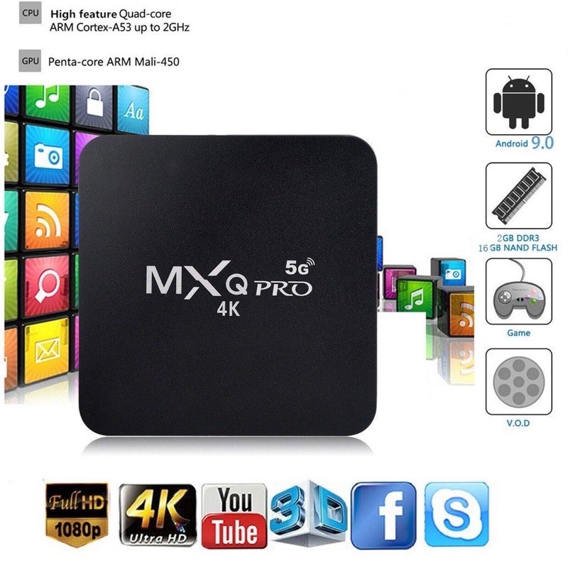 Hộp Tivi 4k 5g Mxq Pro Android Smart 4k 4gb / 64gb Wifi Android 10.1