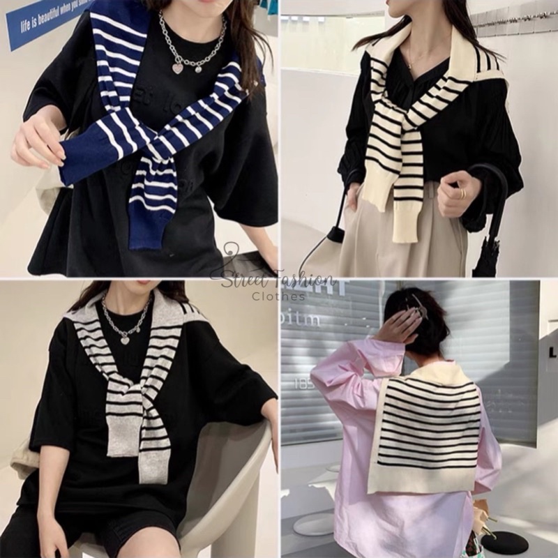 Khăn choàng cổ vắt vai giả áo phong cách ulzzang