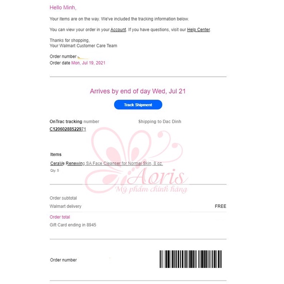 [Auth- Full Bill]Sữa rửa mặt CeraVe Renewing SA Cleanser dịu nhẹ 237ml | BigBuy360 - bigbuy360.vn