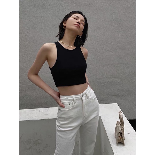 Áo croptop nữ EMME - áo sát nách ba lỗ thun không tay kiểu ôm body tank top co giãn tốt A02 | BigBuy360 - bigbuy360.vn