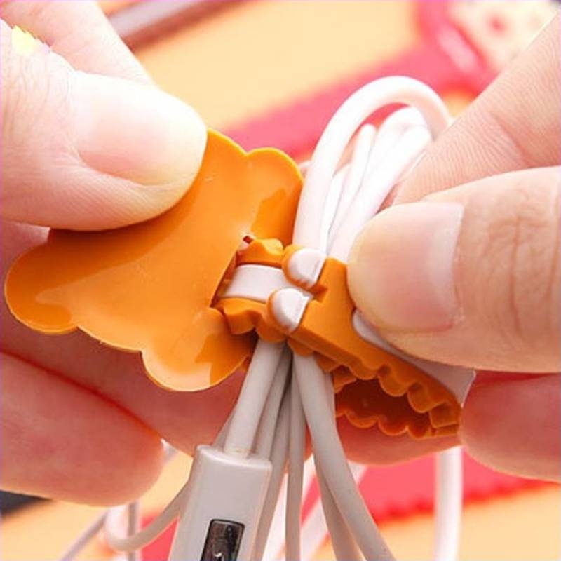 Dây buộc cáp bằng pvc họa tiết hoạt hình dễ thương có thể tái sử dụng