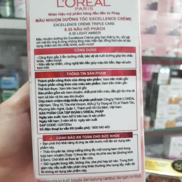 NHUỘM TÓC PHỦ BẠC 100% LOREAL CHÍNH HÃNG CTY