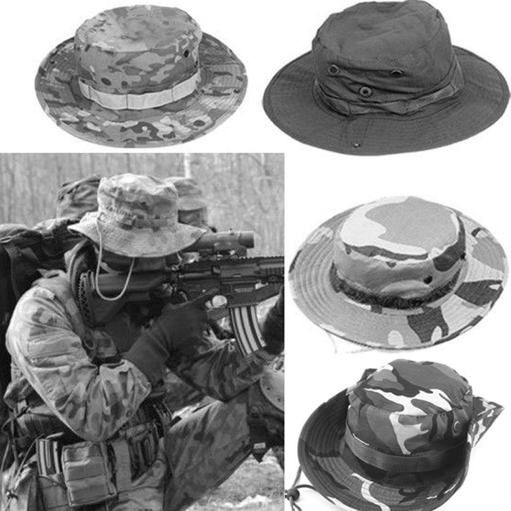 Mxgoods Mũ Bucket Vành Rộng Kiểu Quân Đội Cá Tính