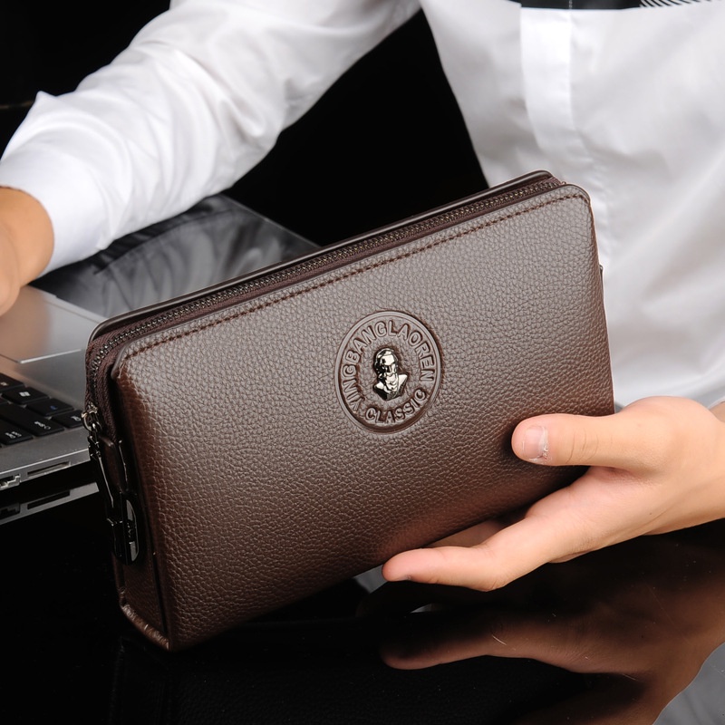 Ví cầm tay nam chất liệu da bò - Clutch nam khoá số cao cấp Hardenpolo