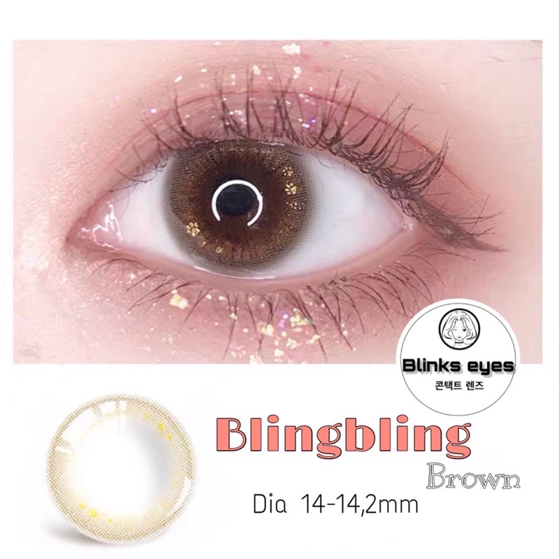 [ NEW ] Kính áp tròng Blingbling brown - lens ( 0-8 độ ) - kính áp tròng Hàn quốc