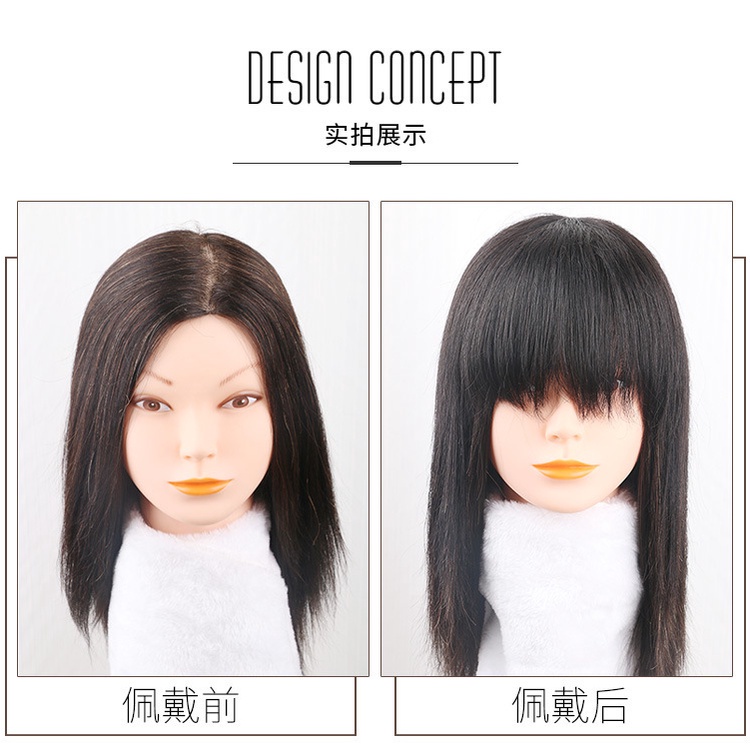 Bộ Tóc Giả Màu Xám Tự Nhiên 100% Cho Nữ