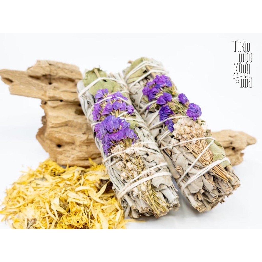 Xô Chiêu Tài MONEY SAGE - White Sage &amp; Red Dollar Eucalyptus Sage Lavender - THẢO MỘC XÔNG NHÀ