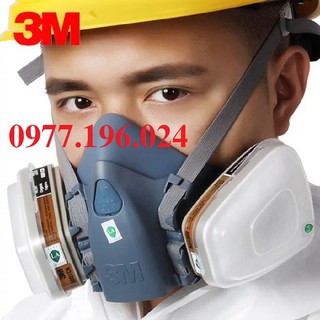 MẶT NẠ PHÒNG ĐỘC 3M 7502  FREESHIP  -Khẩu Trang Chống Độc 2 Phin Lọc Hoạt Tính
