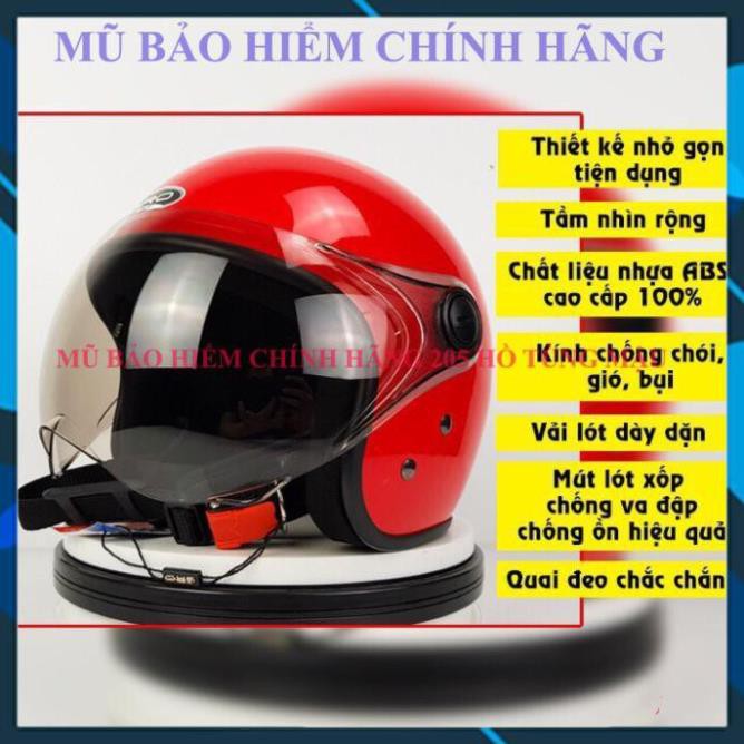 Mũ bảo hiểm 3/4 có kính chính hãng GRO cao cấp - kính ngắn