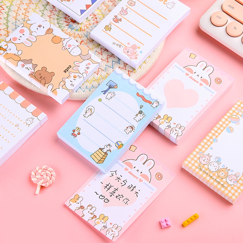 Set 100 Tờ Giấy Ghi Chú Họa Tiết Hoạt Hình Dễ Thương