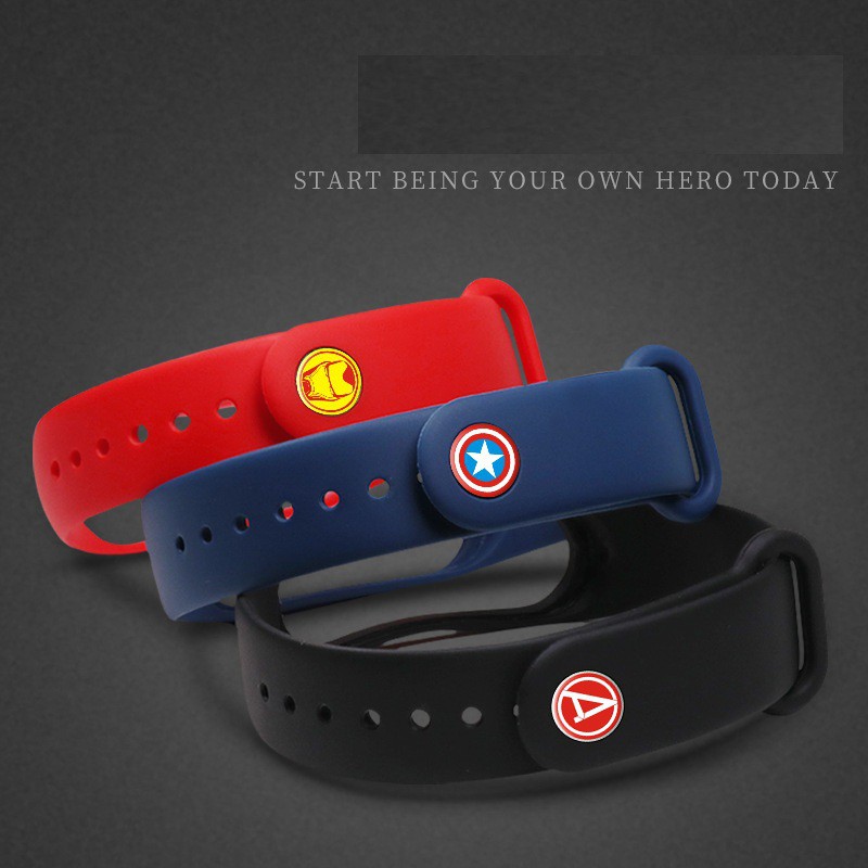 Xiaomi Miband 4 miband4 miband 3 miband3 - Dây đeo thay thế silicon phiên bản Avengers phong cách thời trang