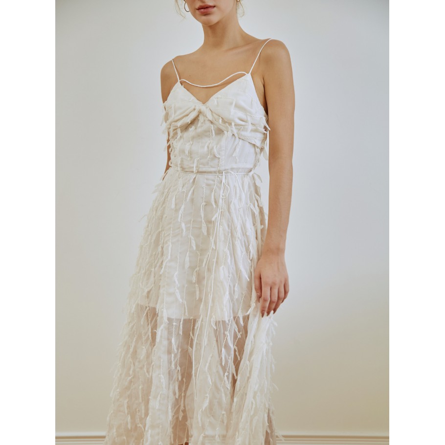 COCO SIN - Đầm 2 Dây Trắng Maxi Xoắn Nơ | BigBuy360 - bigbuy360.vn