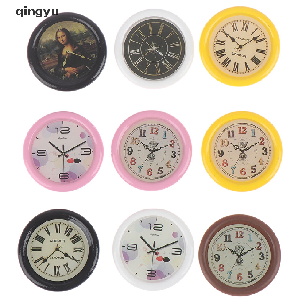 Đồng Hồ Treo Tường Bằng Nhựa Resin Tỉ Lệ 1: 12 Trang Trí Nhà Búp Bê