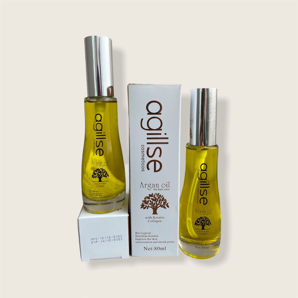 Tinh Dầu Dưỡng Tóc thơm lâu phục hồi tóc hư tổn Agillse Argan Oil 80ml hàng chính hãng CT78