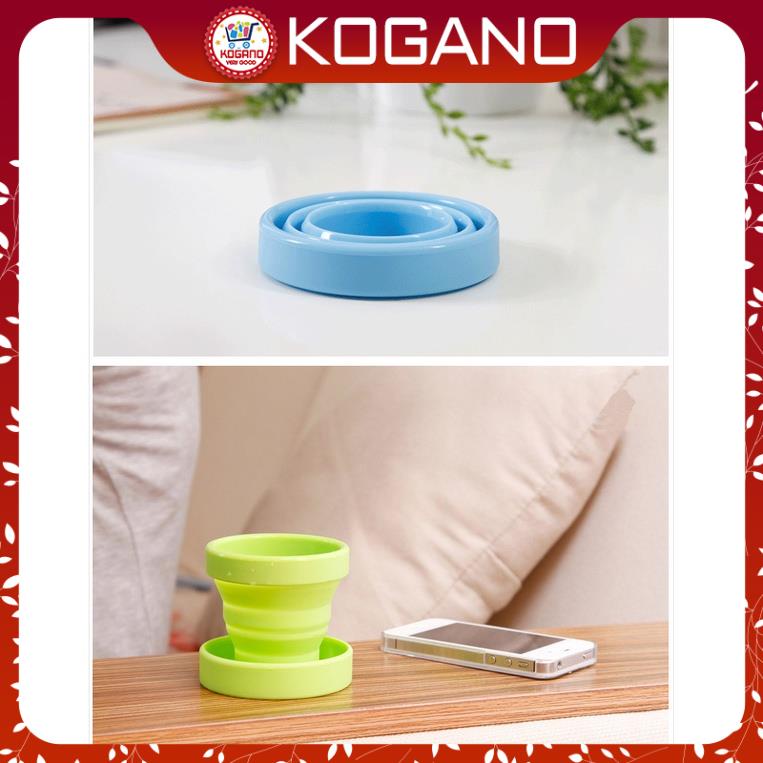 Cốc Uống Nước KOGANO Chất Liệu Ly Nhựa Silicon Gấp Gọn Có Nắp Đi Du Lịch, Dã Ngoại Đa Năng HG-001178