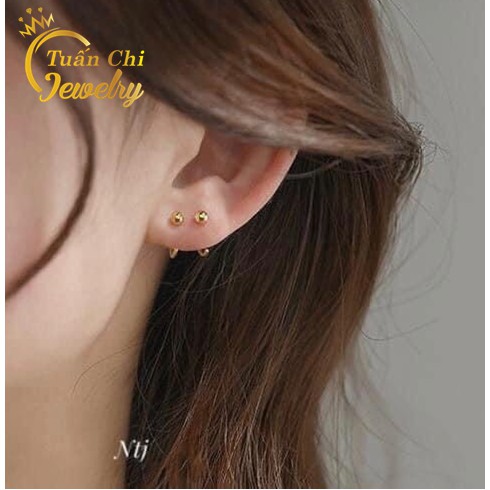 Bông Tai Bạc ⚡HOT TREND⚡ Khuyên Tai Bạc Cá Tính Kiểu Dáng Trẻ Trung, Phù Hợp Mọi Gương Mặt