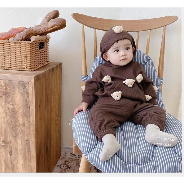 Bộ nỉ len gấu siêu yêu cho bé trai 2021