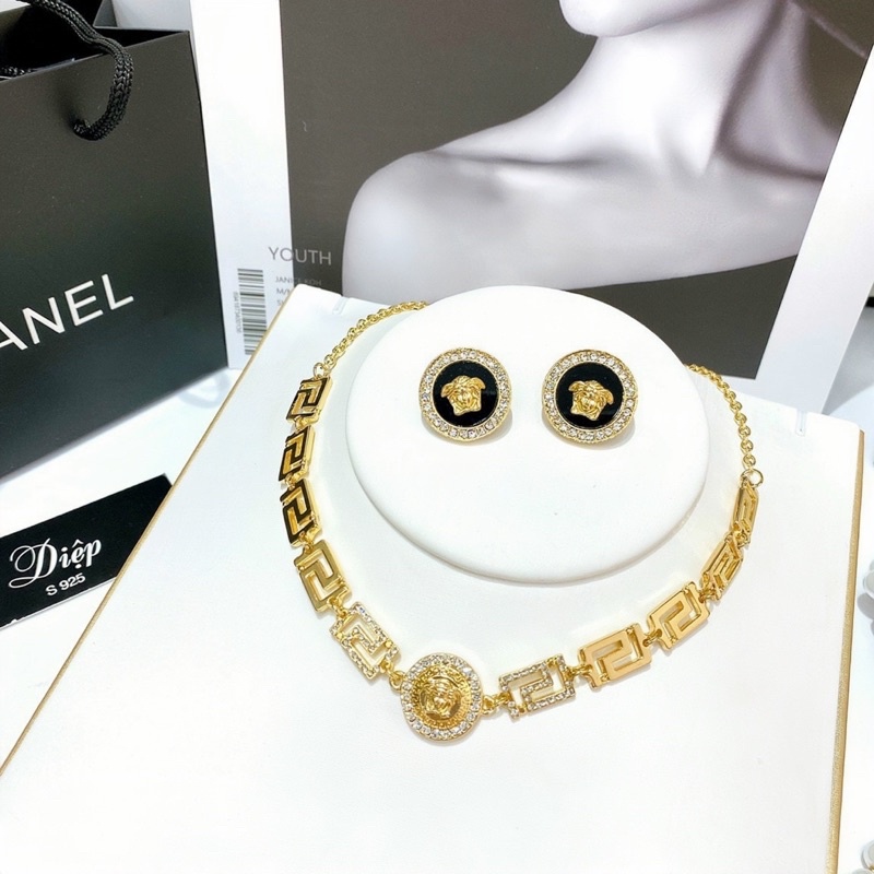 Sét trang sức nữ versace vòng cổ dáng choker ôm sát cổ phụ kiện thời trang nữ cao cấp Hari korea accessories