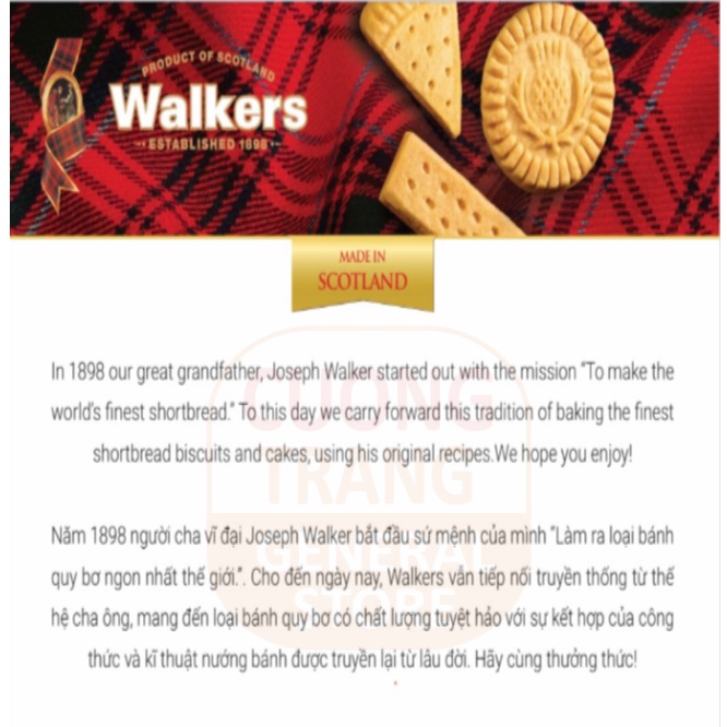Bánh quy bơ giòn walkers shortbread butter 150g