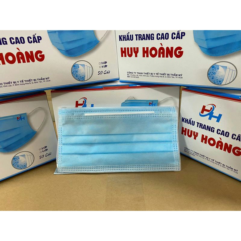 Khẩu Trang Y Tế Cao Cấp Huy Hoàng 4 Lớp (10 Cái)