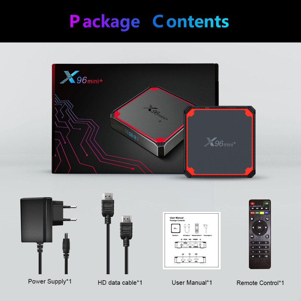 Android TV Box X96 mini+ (Mini Plus) - Amlogic S905W4, Android 9, Wifi 2.4Ghz &amp; 5Ghz, 2GB-16GB, Optical