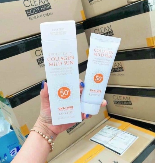 Kem Chống Nắng EcoTop Perfect Daily Collagen Mild Sun SPF50+ PA++ (70ml)