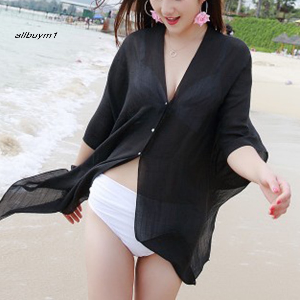 Đầm Hai Dây Mỏng Che Phủ Bikini Đính Ngọc Trai Nhân Tạo Màu Trơn Dễ Phối Đồ