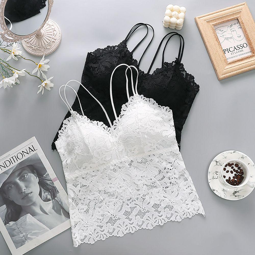 Áo Lót Hai Dây Phối Ren Có Mút Đệm Ngực Hở Lưng Họa Tiết Bướm Gợi Cảm Dành Cho Bạn Nữ