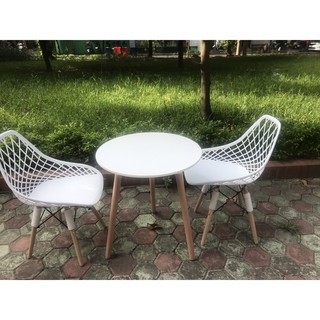 Bàn trà tròn eames Tee Decor - Hàng nhập khẩu, mặt gỗ MDF chịu lực tốt, chống mối mọt - Bảo hành 12 tháng