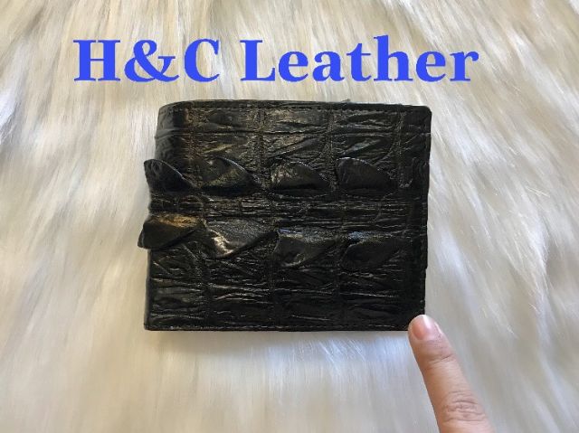 Ví nam da cá sấu thật kiểu ví ngang