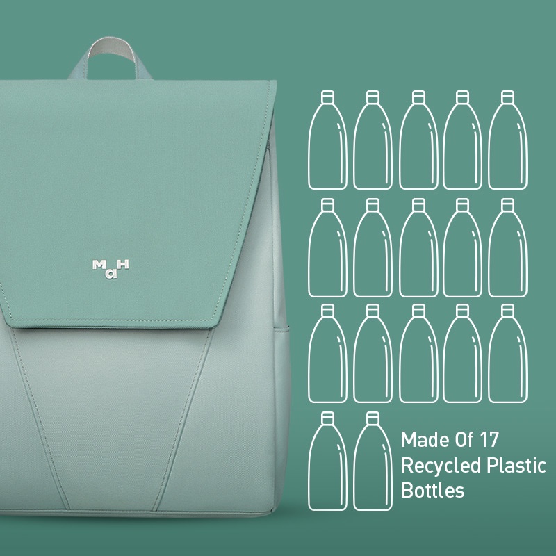 MAH YOUNG Ba lô vải tái chế trẻ trung Phong cách Hàn Quốc
