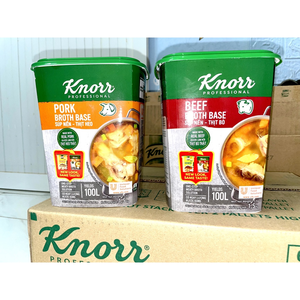 Súp Nền Thịt Heo Knorr 1.5kg Mẫu Mới
