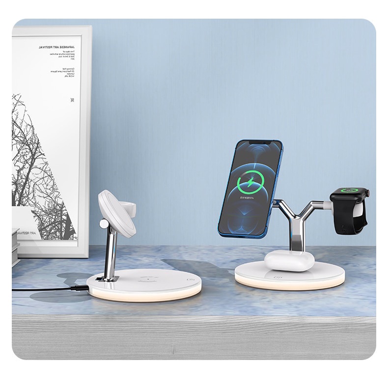 Đế Sạc Nhanh ko dây Từ Tính 3 Trong 1 25W Cho sạc ko dây táo IP12 13 Pro Max