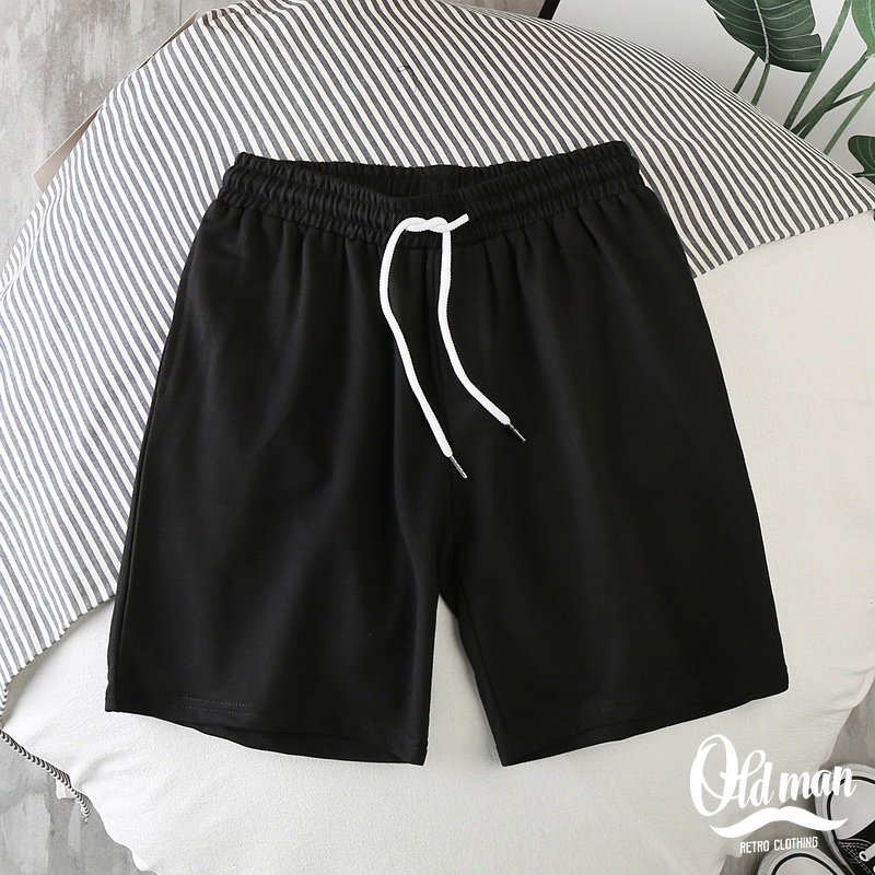 Quần Short Nam Basic, Quần Basic Unisex Quần Đùi Ngố Thể Thao  Trơn Chất Thun Có Dây Chun, Vải Thoáng Mát