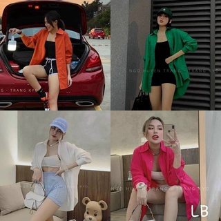 ÁO SƠ MI TRƠN FORM RỘNG