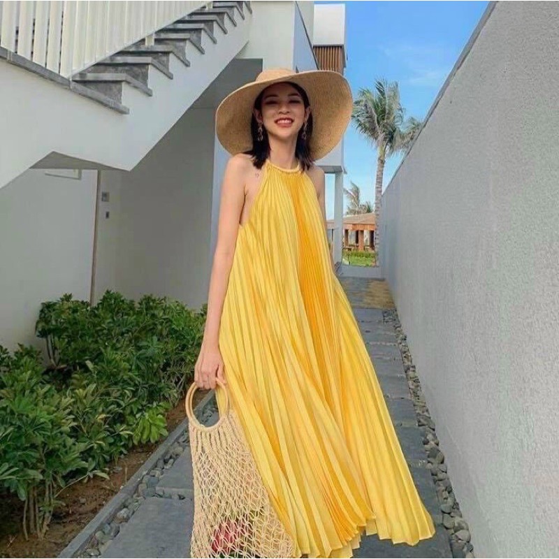 Đầm maxi 2s dập ly
