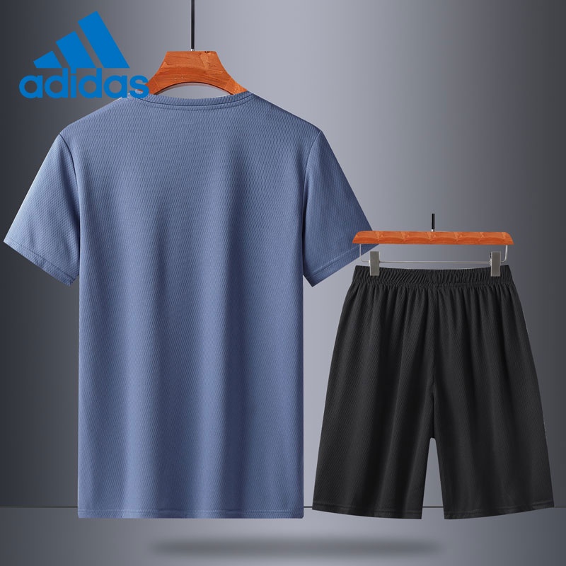 Adidas Set Áo Thun Ngắn Tay + Quần Short Thể Thao Cho Nam