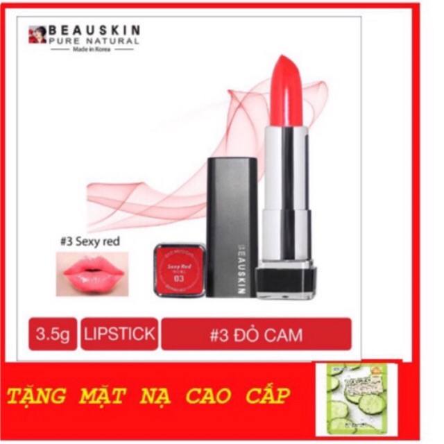 [ SALE LỚN ] Son môi lâu trôi nhiều dưỡng Beauskin Crystal Lipstick 3.5g